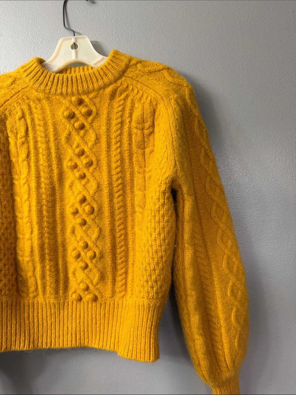 Jcrew X Demylee wool blend yellow sweater, S Womens Mustard Ribbed Sweater - Picture 4 of 7